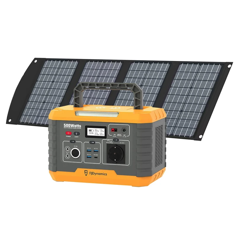 Powerbank 230v 500 watt + zonnepaneel (€99 p.w.)